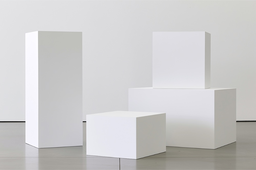 Gallery display pedestals fabricated for an exhibition